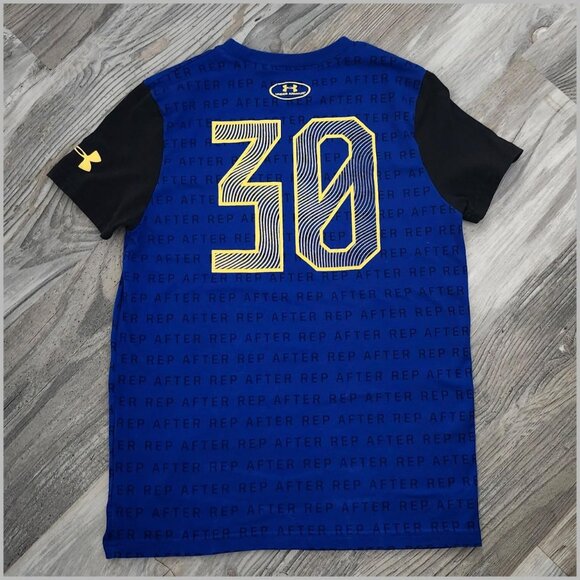 Under Armour Stephen Curry Matching Top & Shorts Blue & Gold Boys size 8-9 - Picture 4 of 8